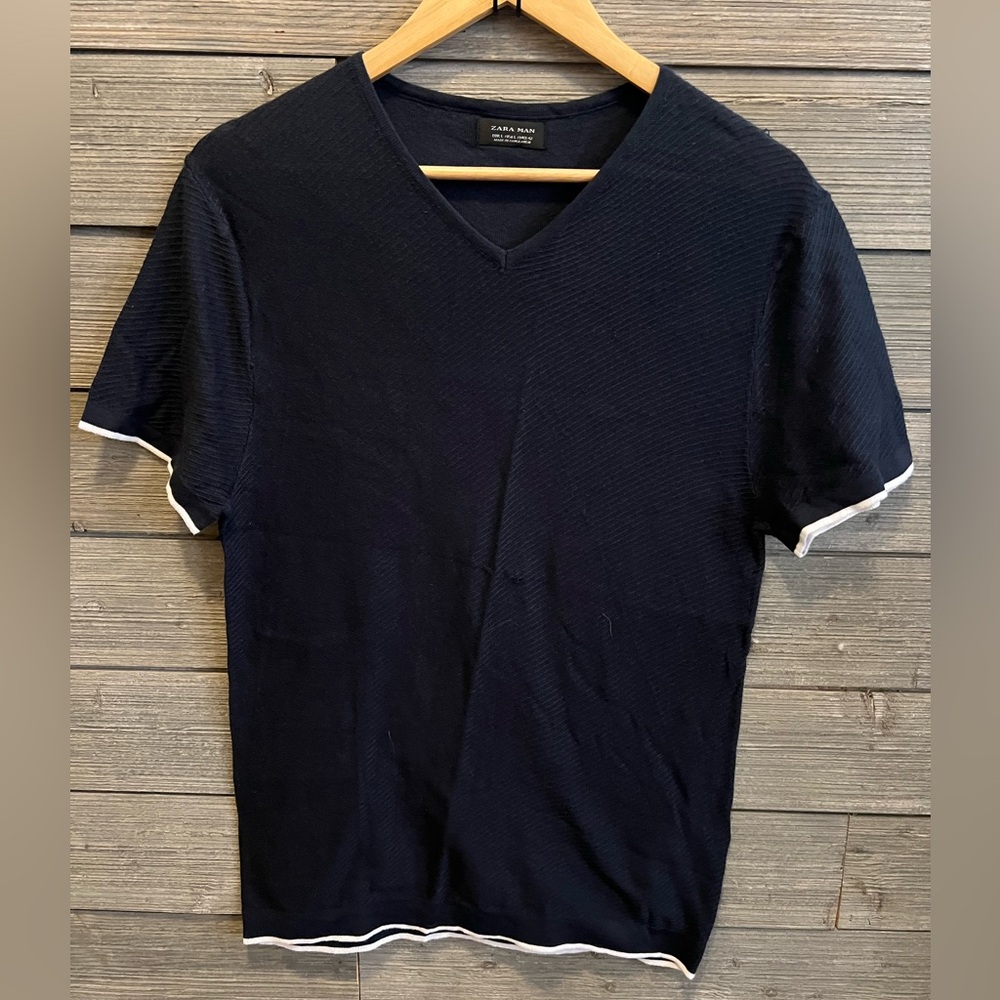 Zara Navy Blue Short Sleeve Tee